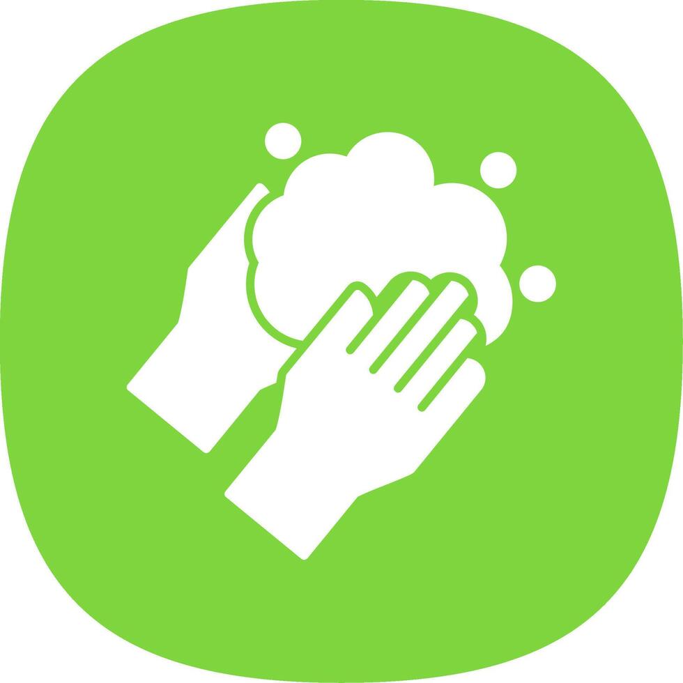 Hand Washing Glyph Curve Icon vector