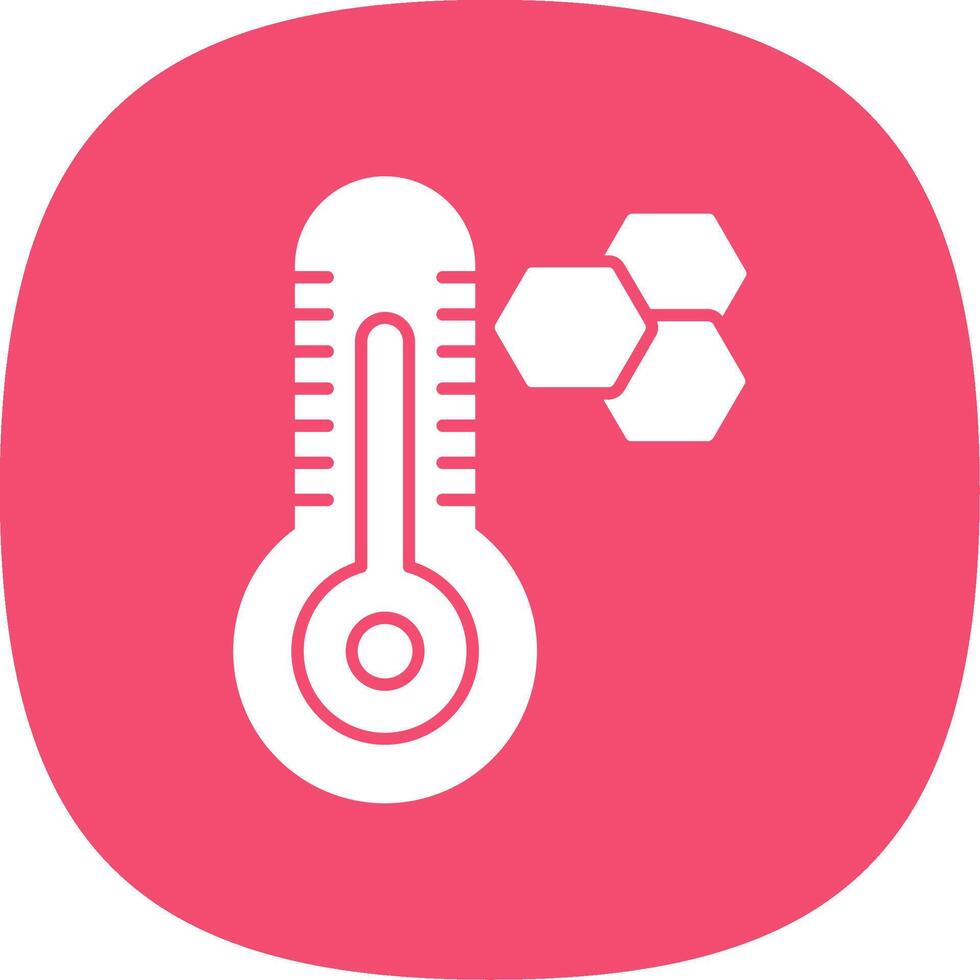 Thermometer Glyph Curve Icon vector