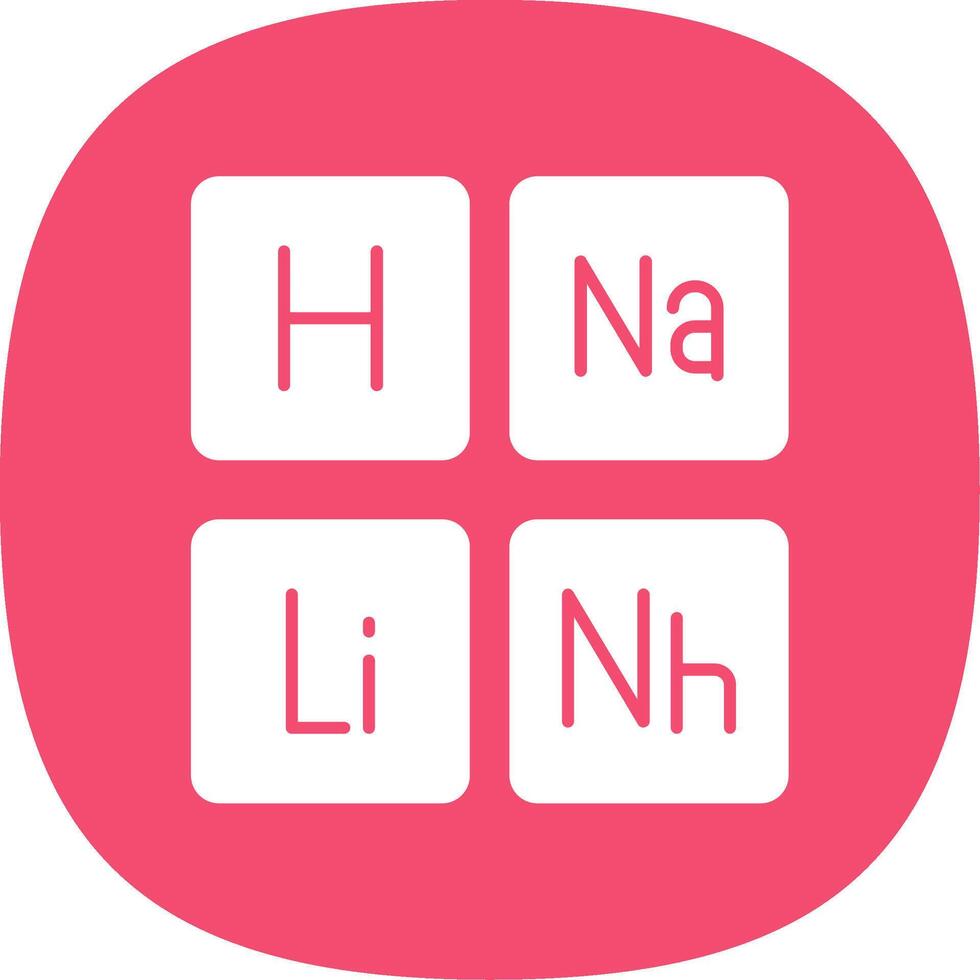 Periodic Table Glyph Curve Icon vector