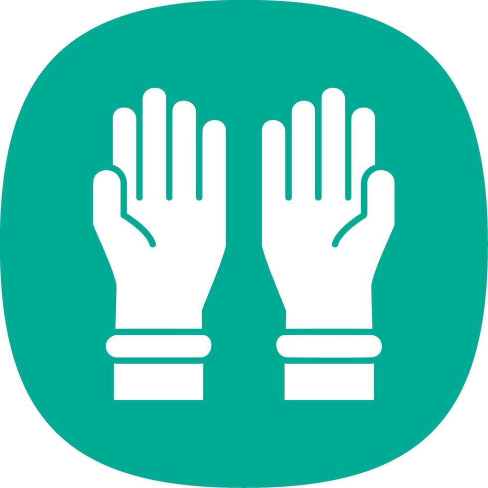 Protective Gloves Glyph Curve Icon vector