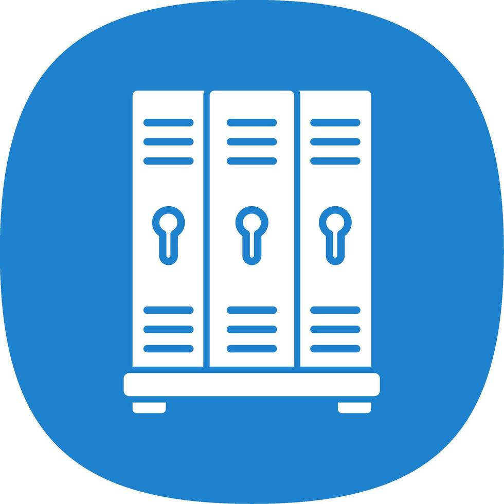 Lockers Glyph Curve Icon vector