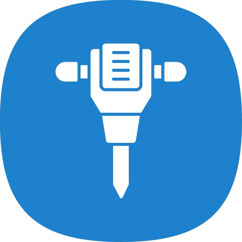 Jack Hammer Glyph Curve Icon vector