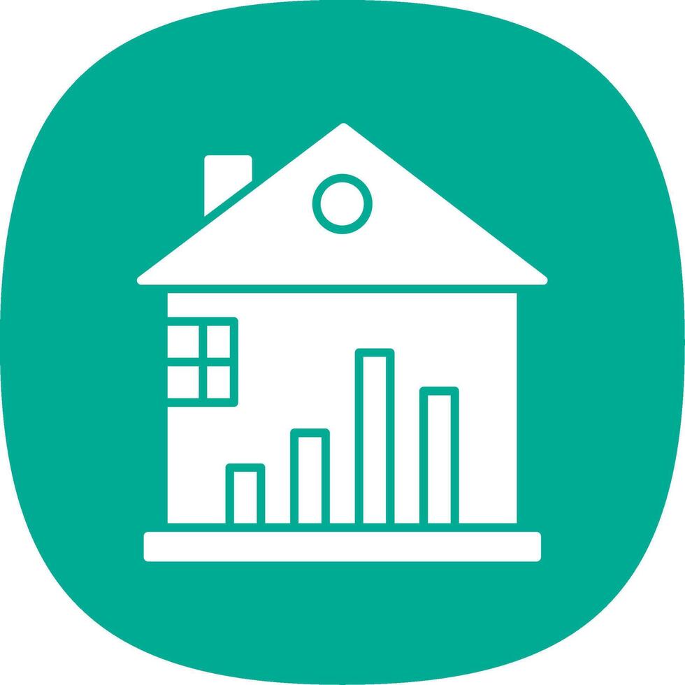 Real Estate Stats Glyph Curve Icon vector