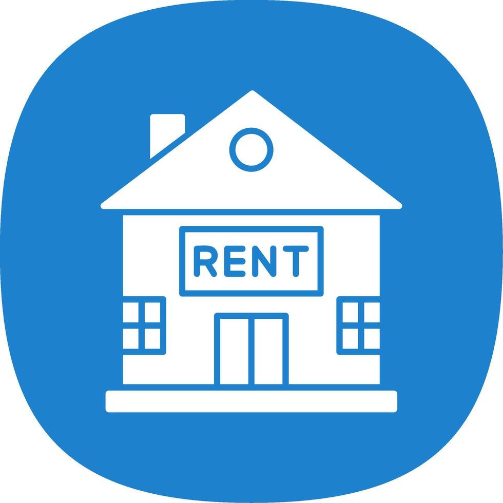 House for Rent Glyph Curve Icon vector