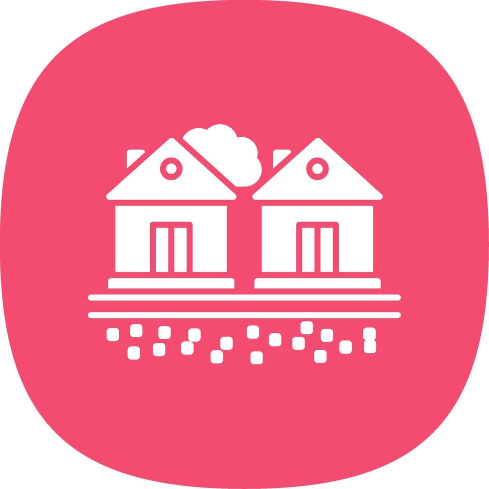 Residential Area Glyph Curve Icon vector