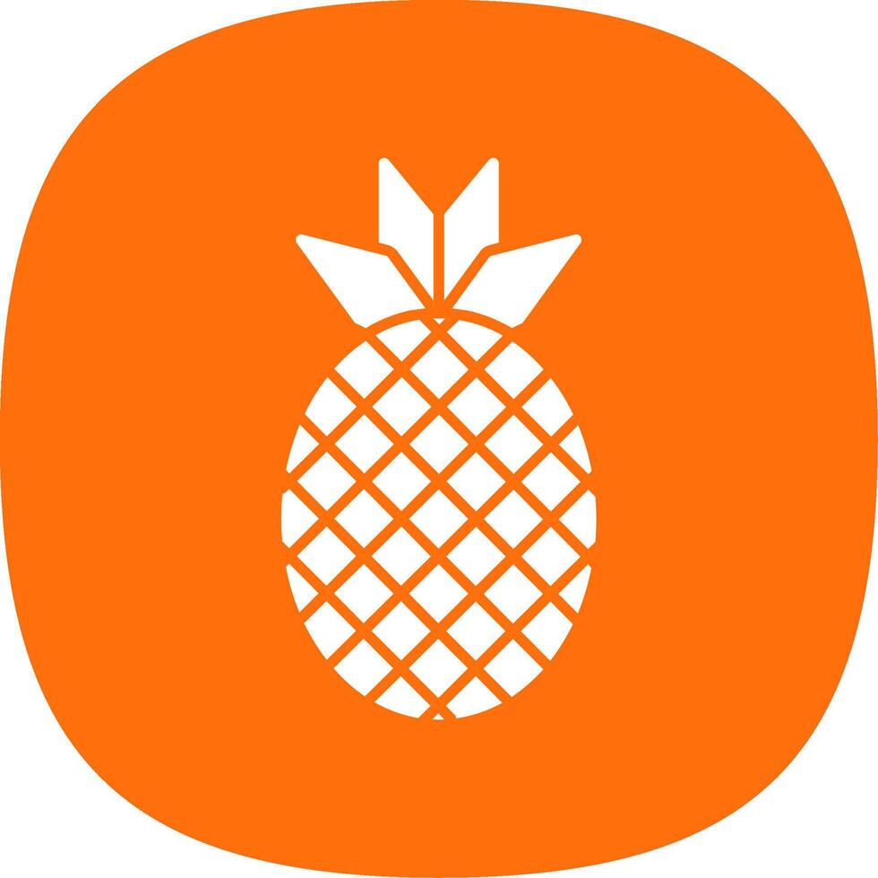 Pineapple Glyph Curve Icon vector