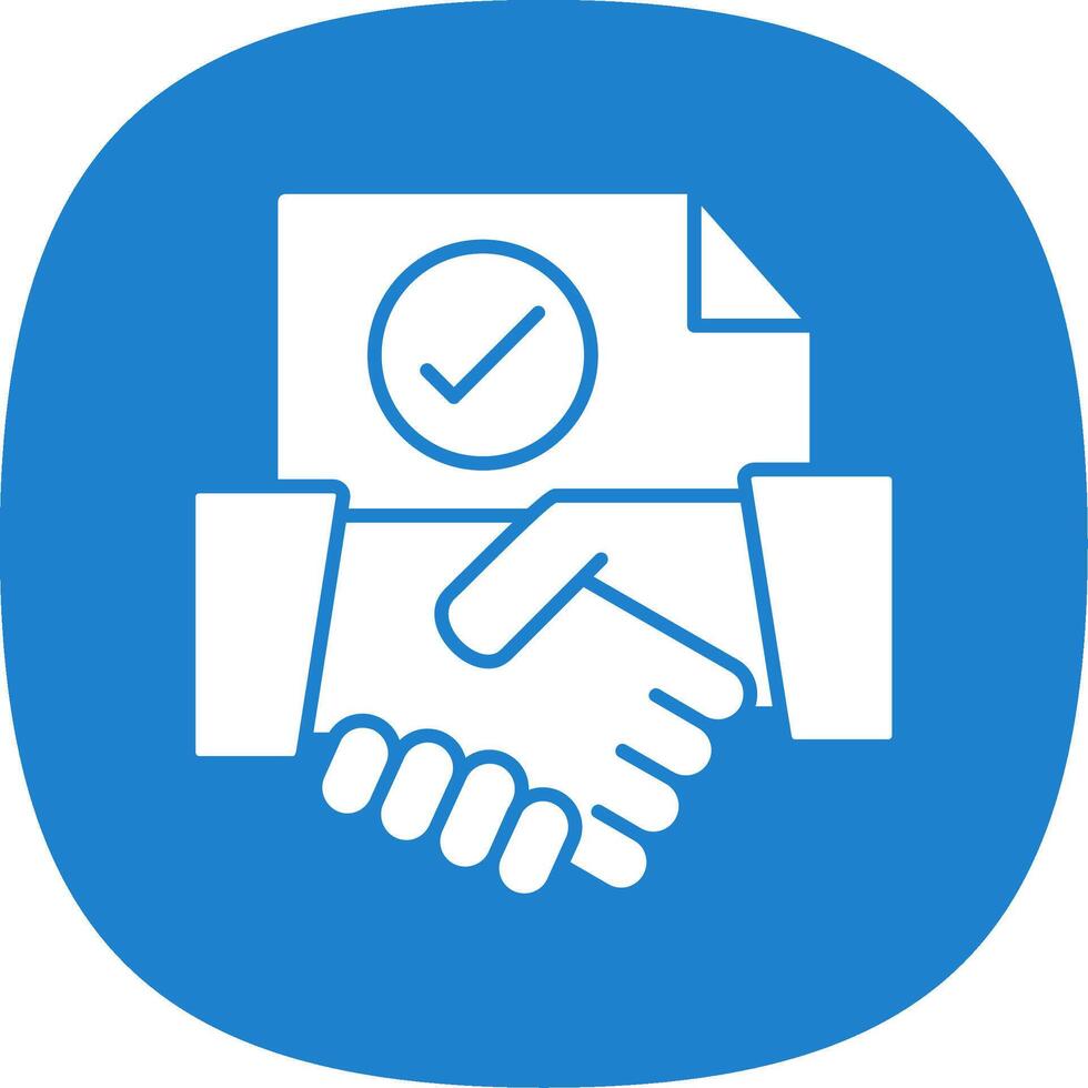Agreement Glyph Curve Icon vector