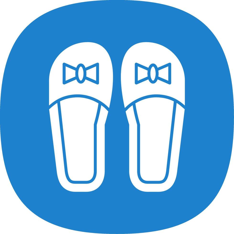 Slippers Glyph Curve Icon vector