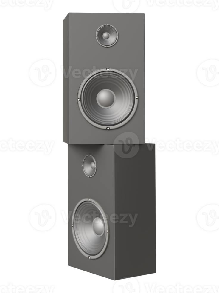 3D sound speakers, realistic subwoofer icons, acoustic audio systems for concert or party equipment. png