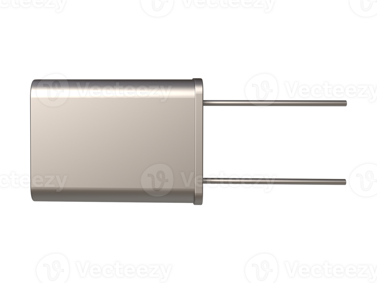 3D Realistic crystal oscillator or electronic oscillator circuit. Electronic component. png