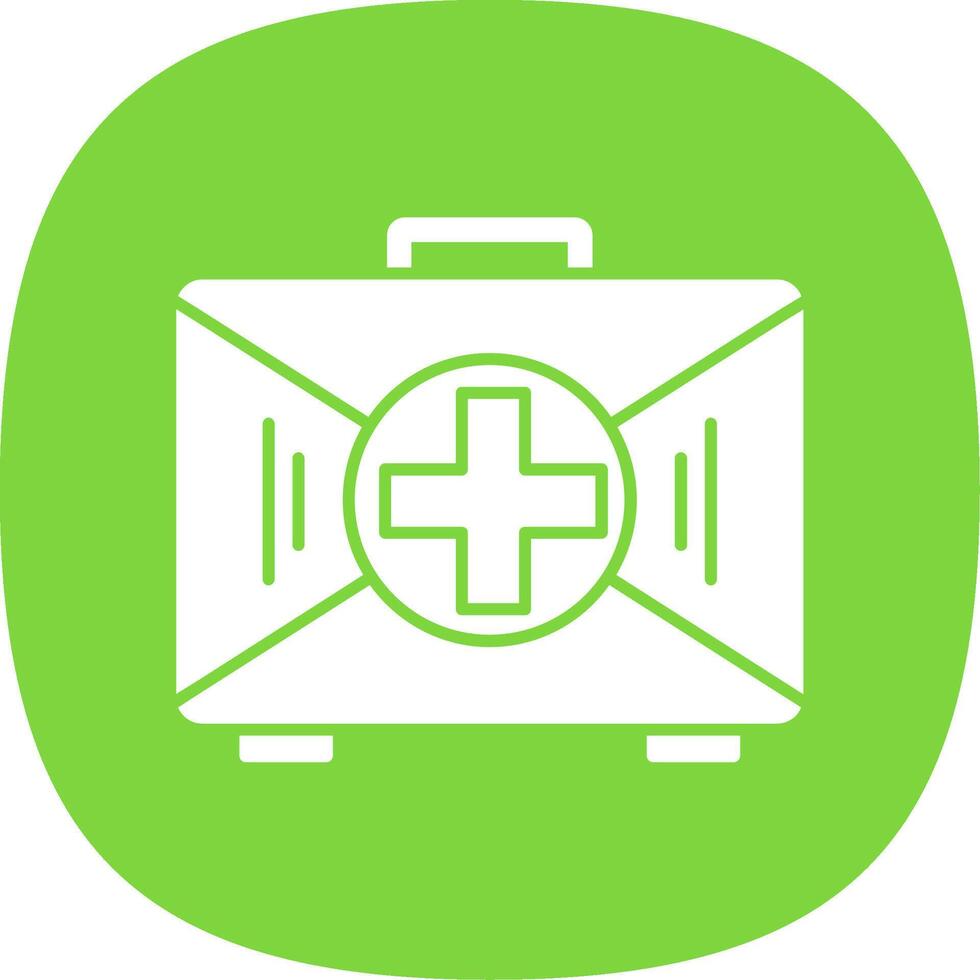 First Aid Kit Glyph Curve Icon vector