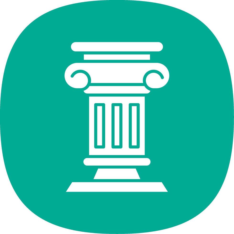 Pillar Glyph Curve Icon vector