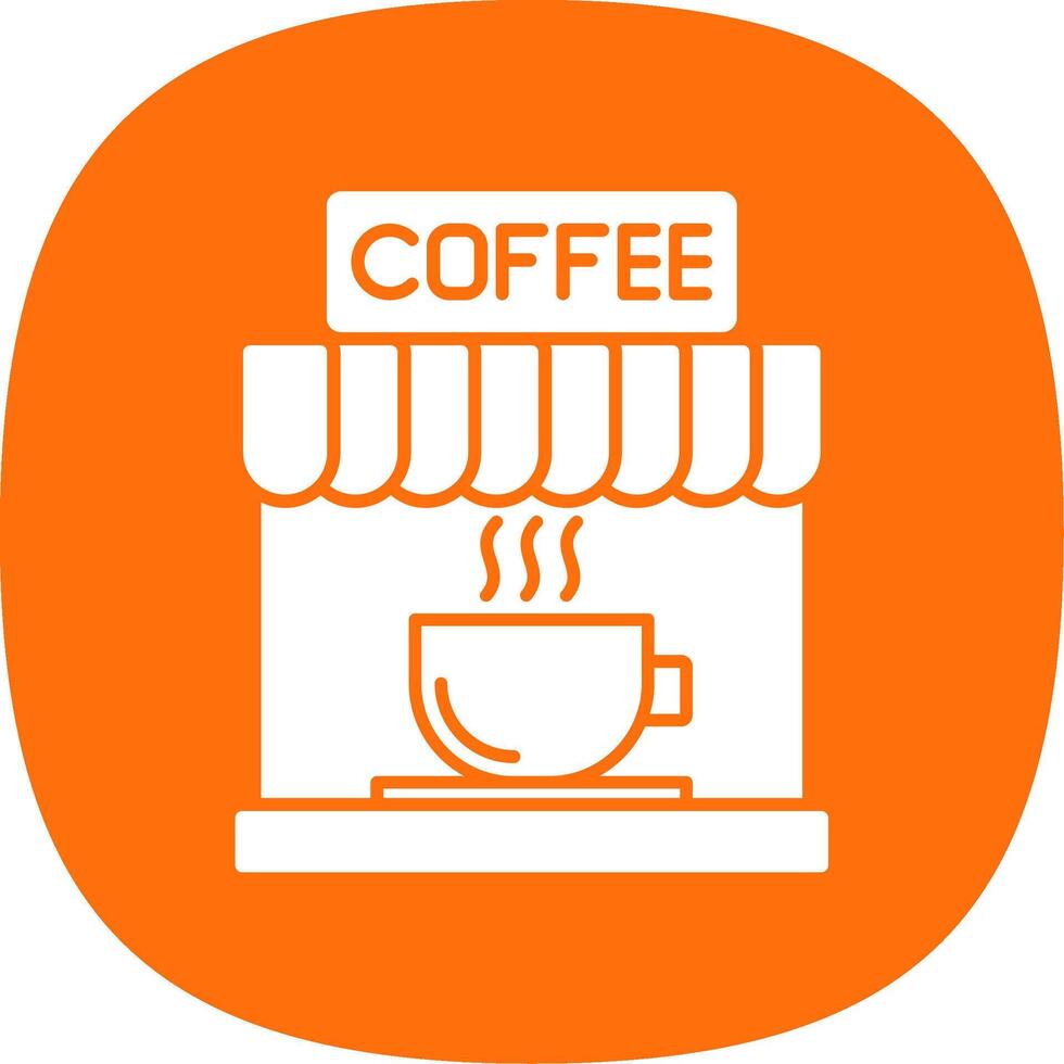 Coffee Glyph Curve Icon vector