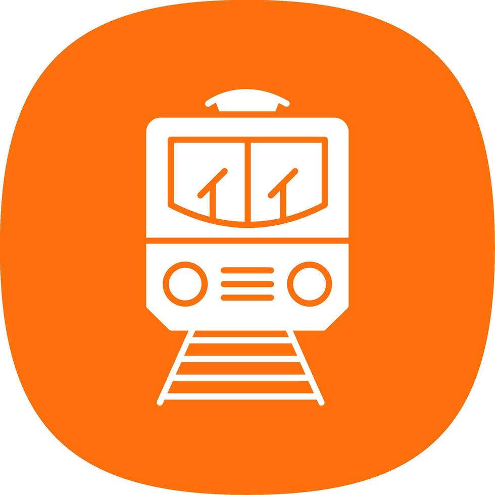 Train Glyph Curve Icon vector