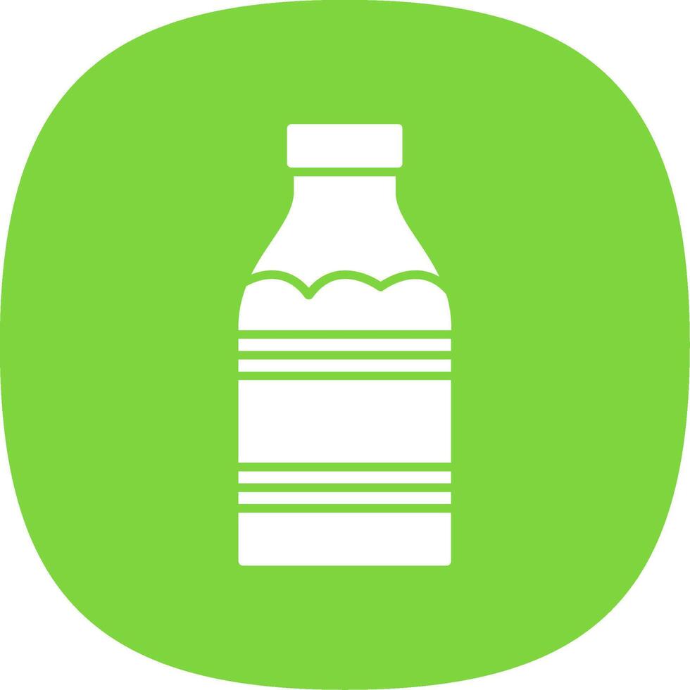 Milk Bottle Glyph Curve Icon vector