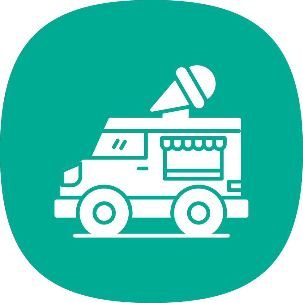 Icecream Van Glyph Curve Icon vector