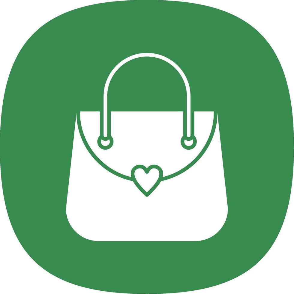 Purse Glyph Curve Icon vector