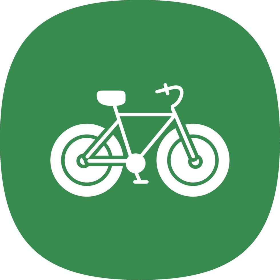 bicicleta glifo curva icono vector