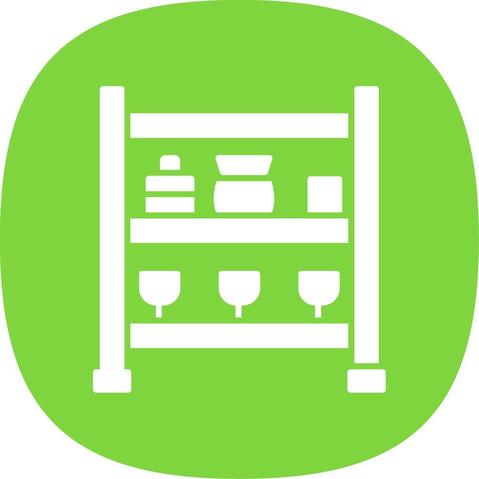 Shelves Glyph Curve Icon vector