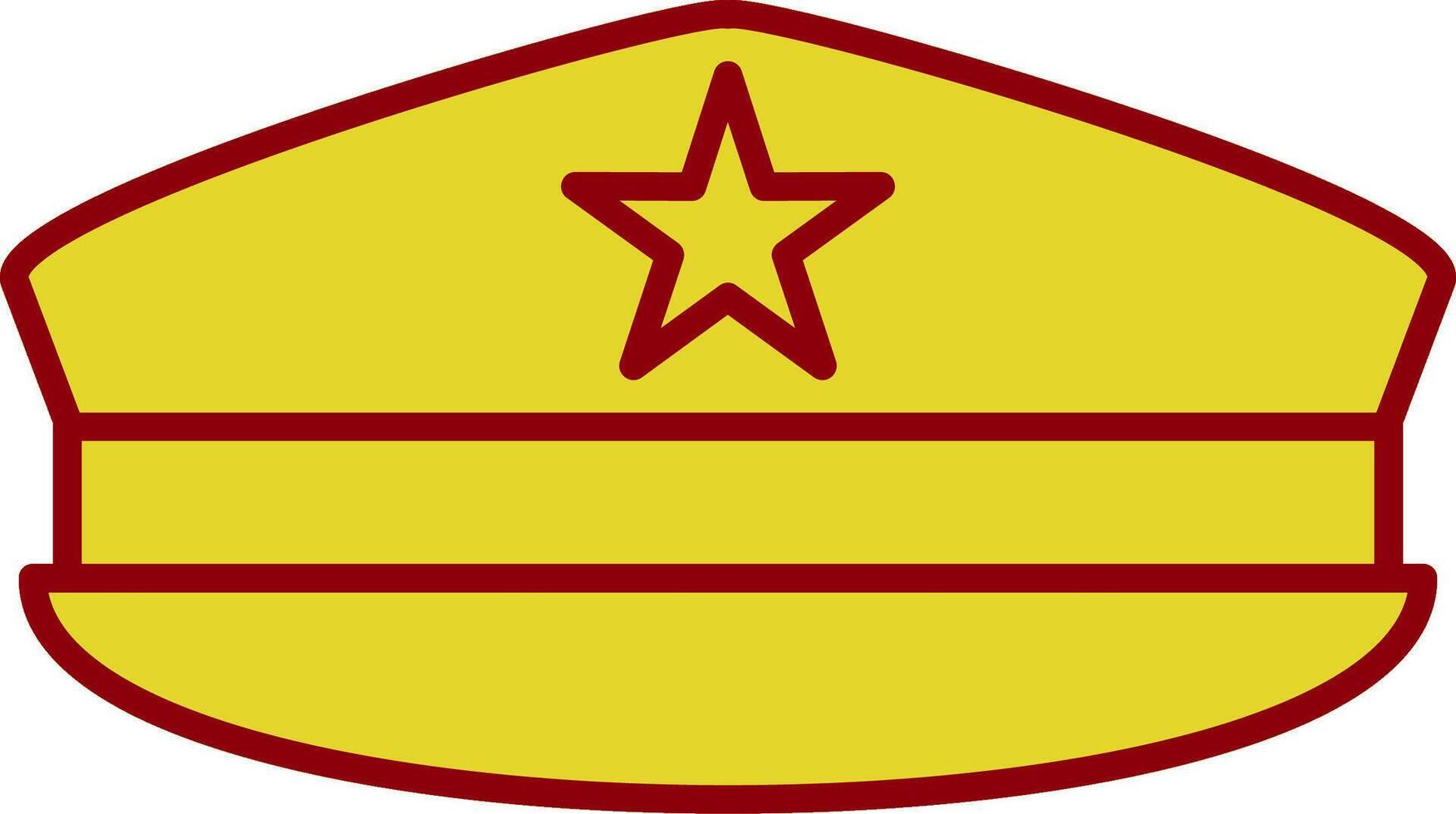 militar sombrero glifo curva icono vector