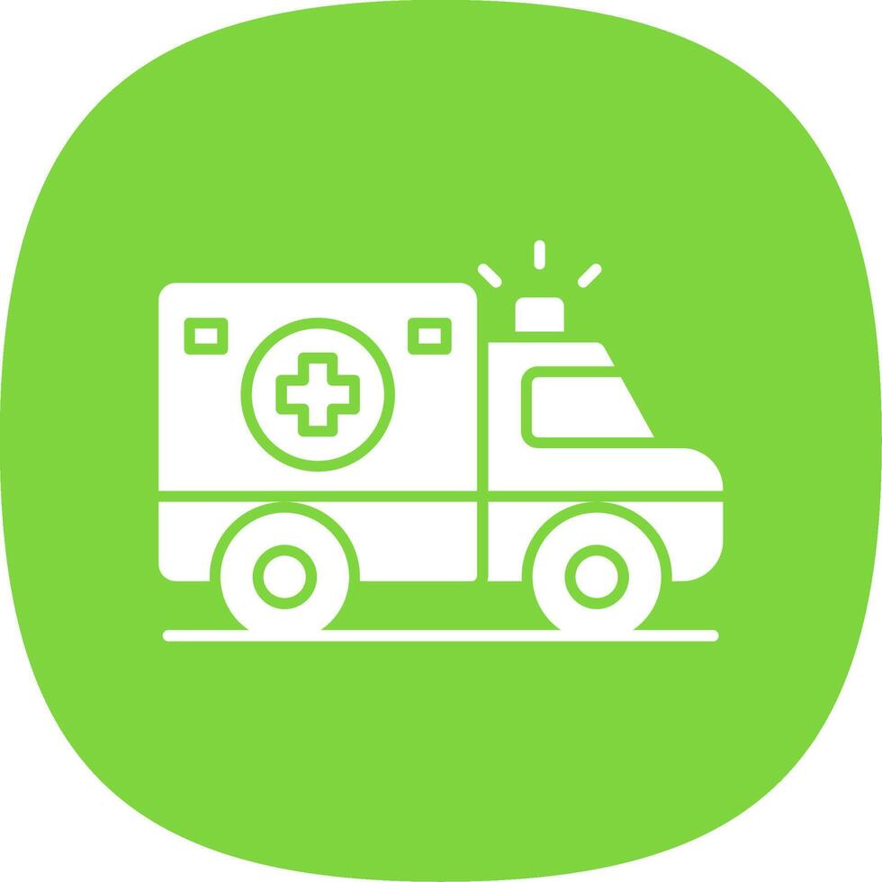 Ambulance Glyph Curve Icon vector