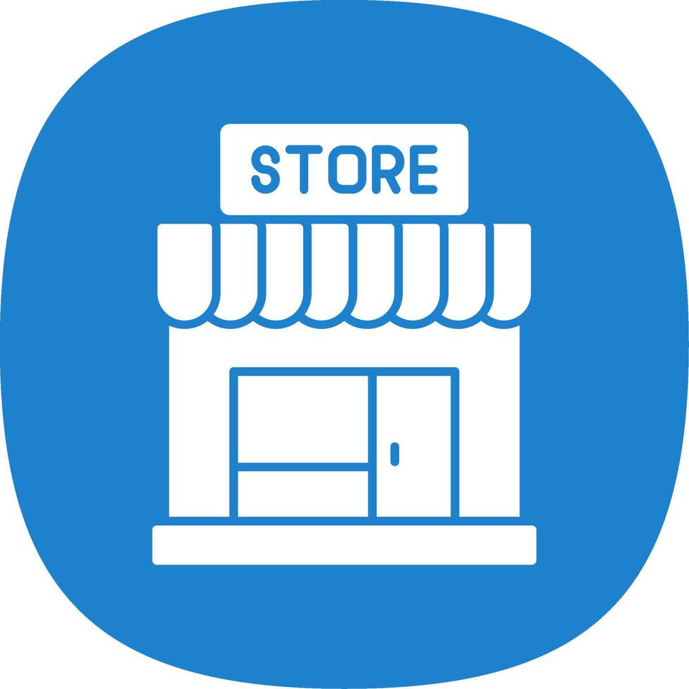 Store Glyph Curve Icon vector