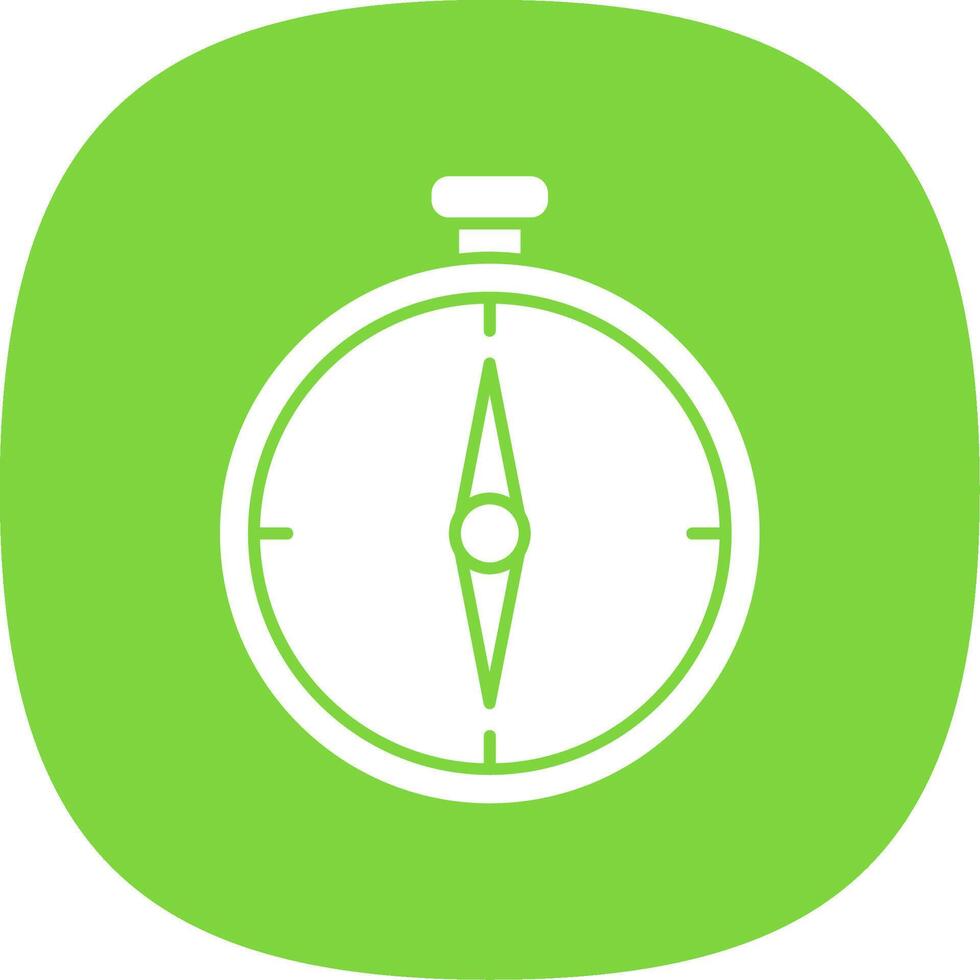 Compass Glyph Curve Icon vector