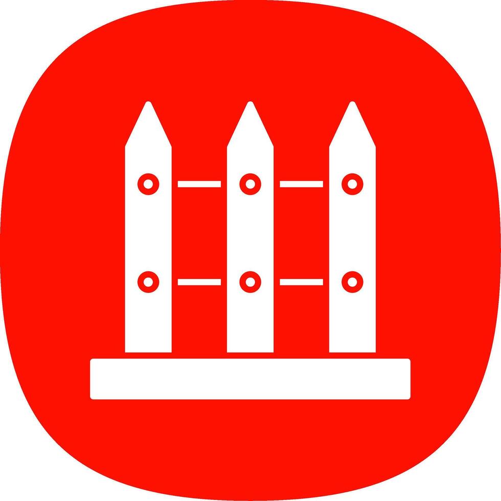 Fence Glyph Curve Icon vector