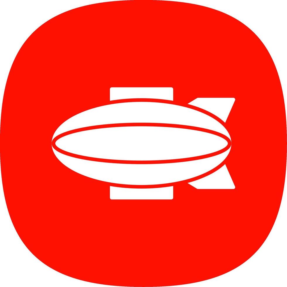 dirigible glifo curva icono vector