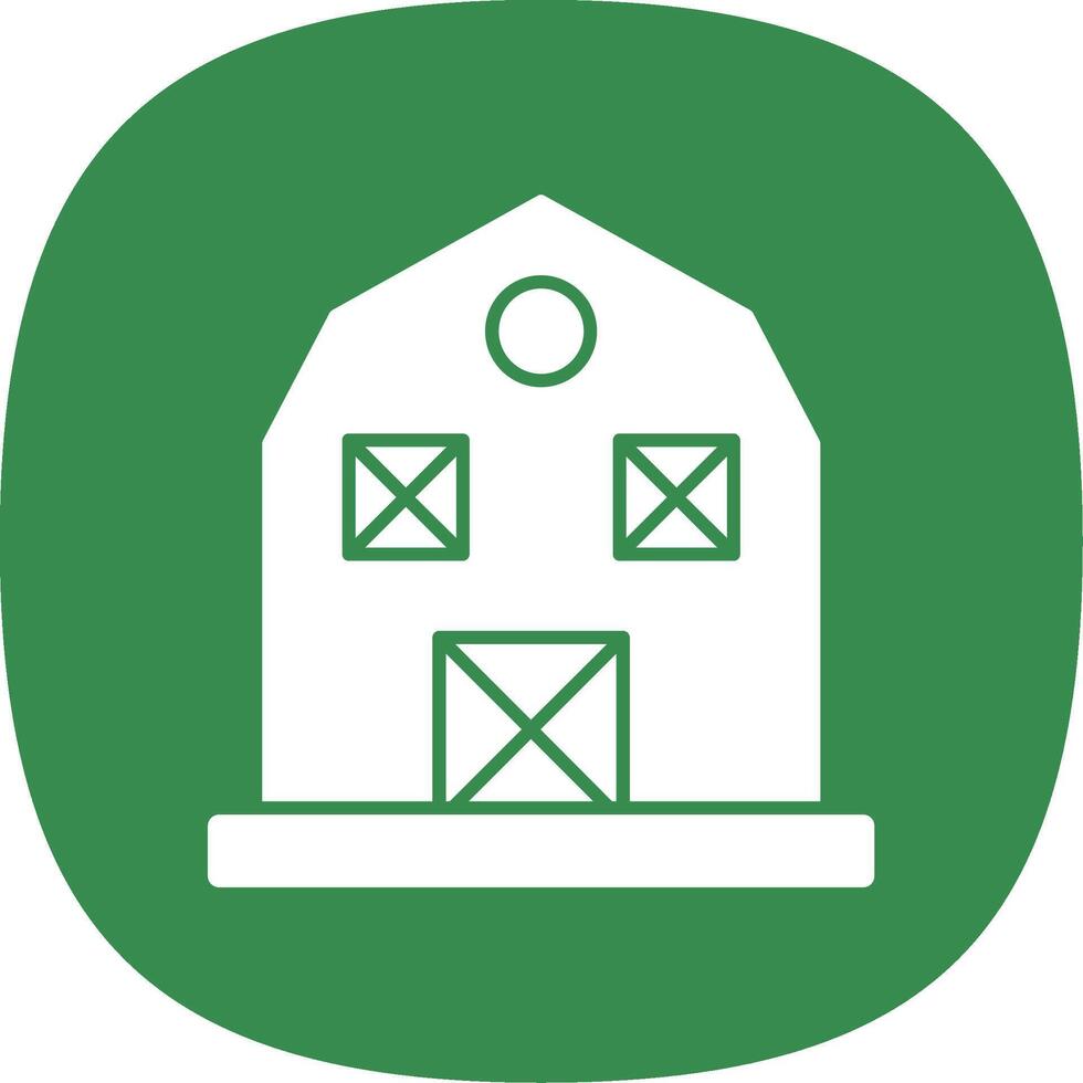 Barn Glyph Curve Icon vector