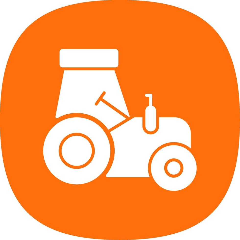 Tractor Glyph Curve Icon vector
