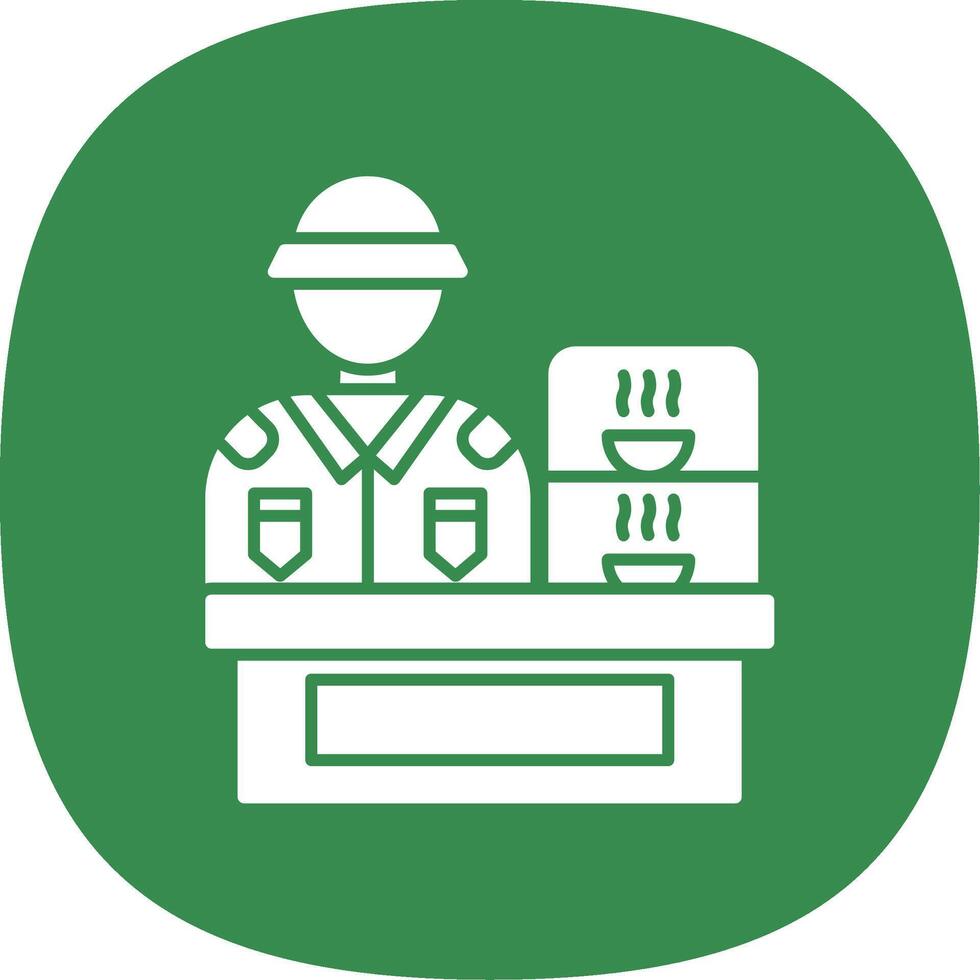 Canteen Glyph Curve Icon vector