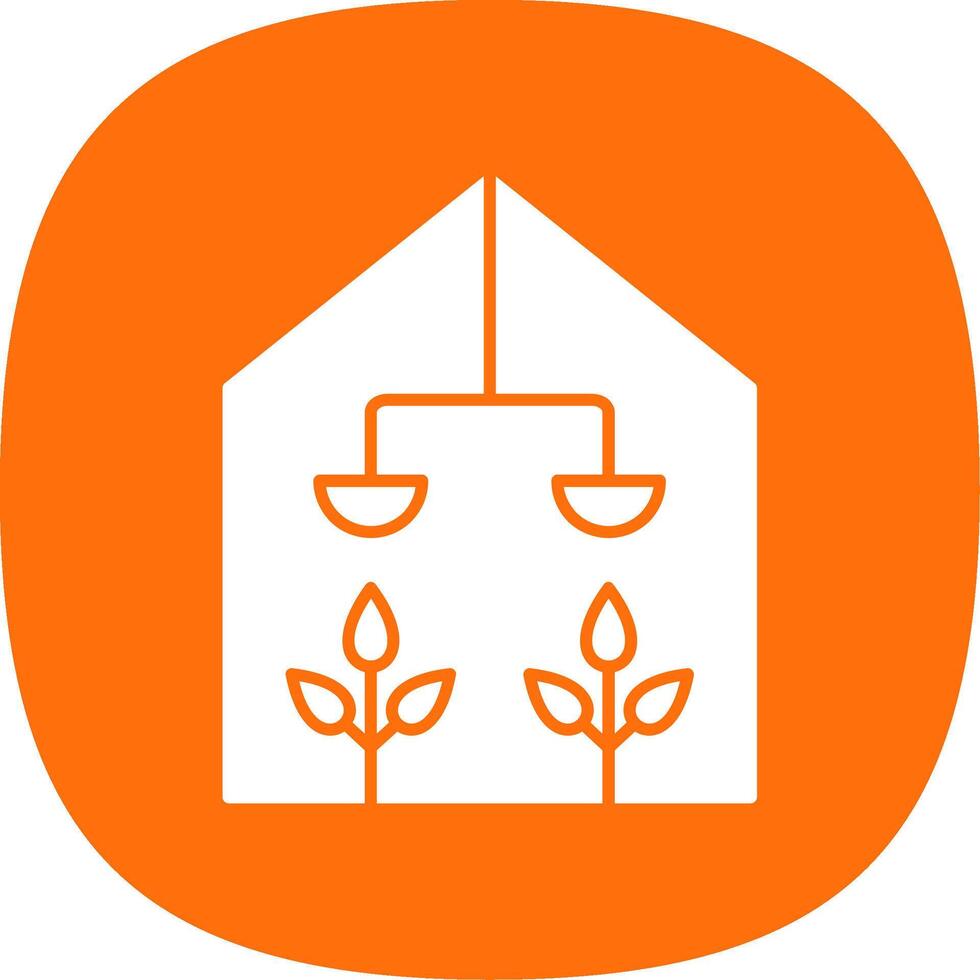 Greenhouse Glyph Curve Icon vector