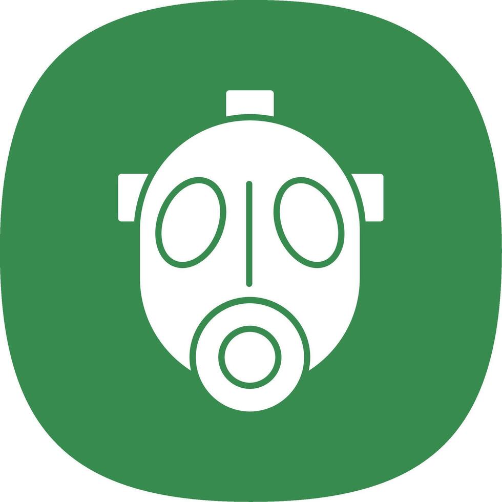 Gas Mask Glyph Curve Icon vector