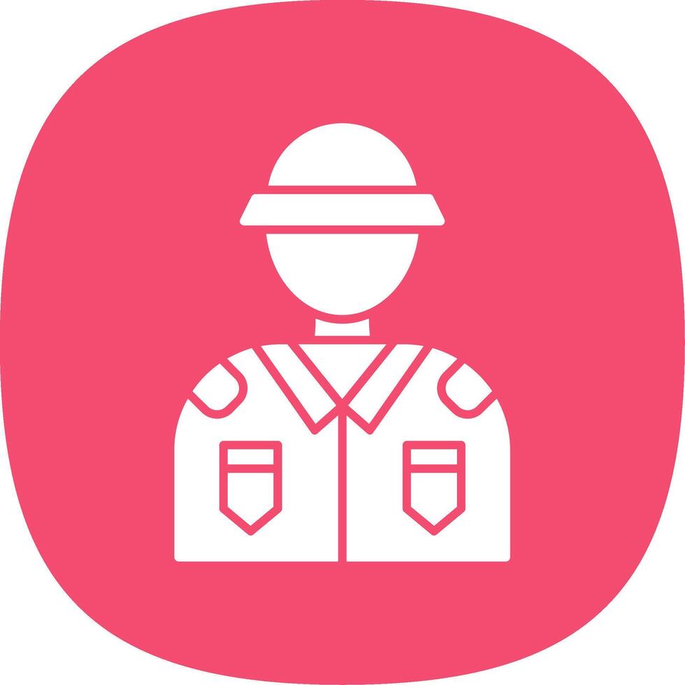 Soldier Glyph Curve Icon vector