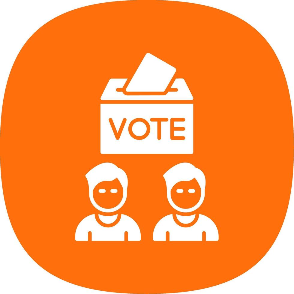 votantes glifo curva icono vector