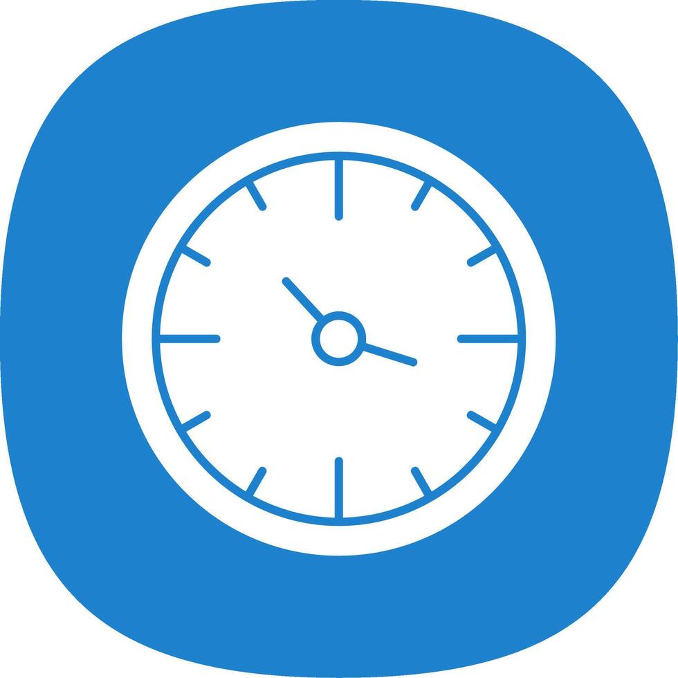 Clock Glyph Curve Icon vector