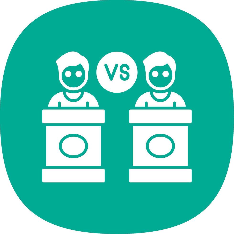 Debate Glyph Curve Icon vector