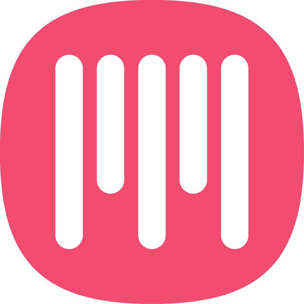 Vertical Align Top Glyph Curve Icon vector