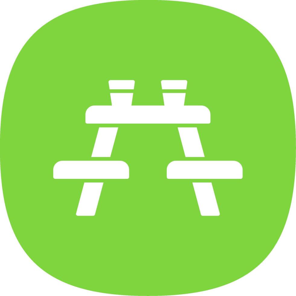 Picnic Table Glyph Curve Icon vector