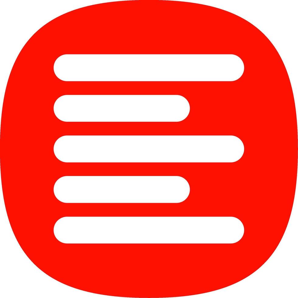 Horizontal Left Align Glyph Curve Icon vector