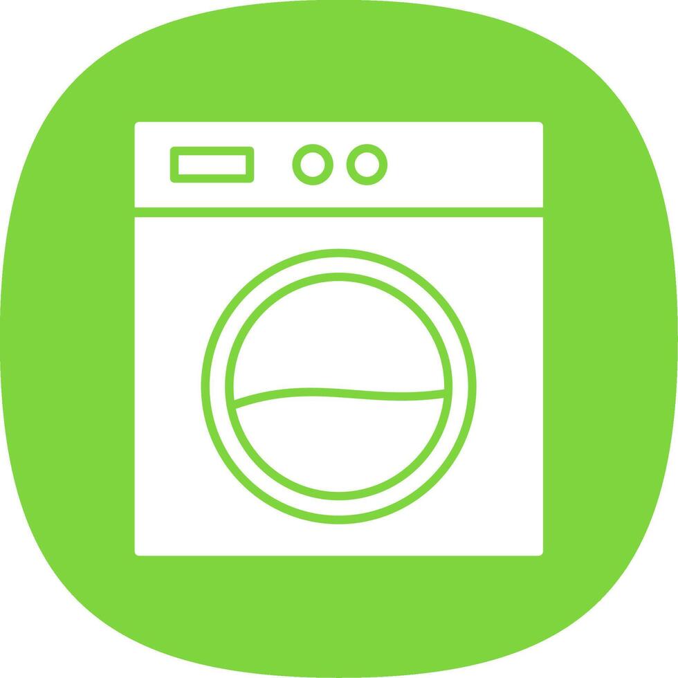 Laundry Machine Glyph Curve Icon vector