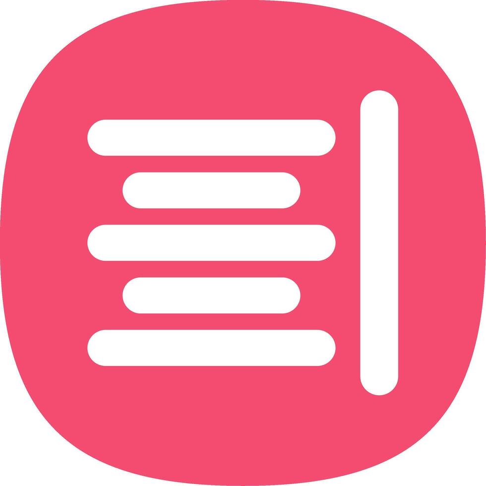Horizontal Align Glyph Curve Icon vector