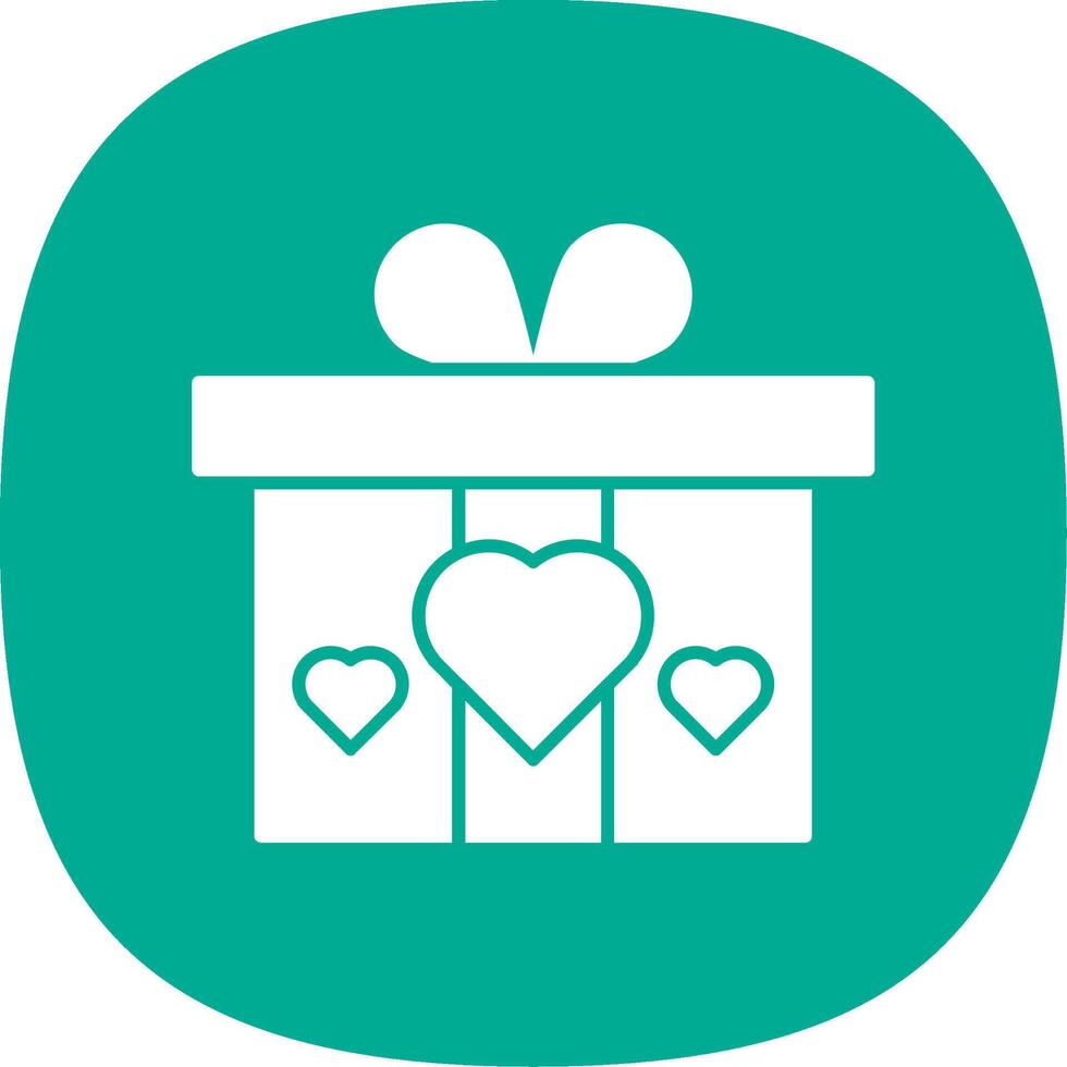 Wedding Present Glyph Curve Icon vector