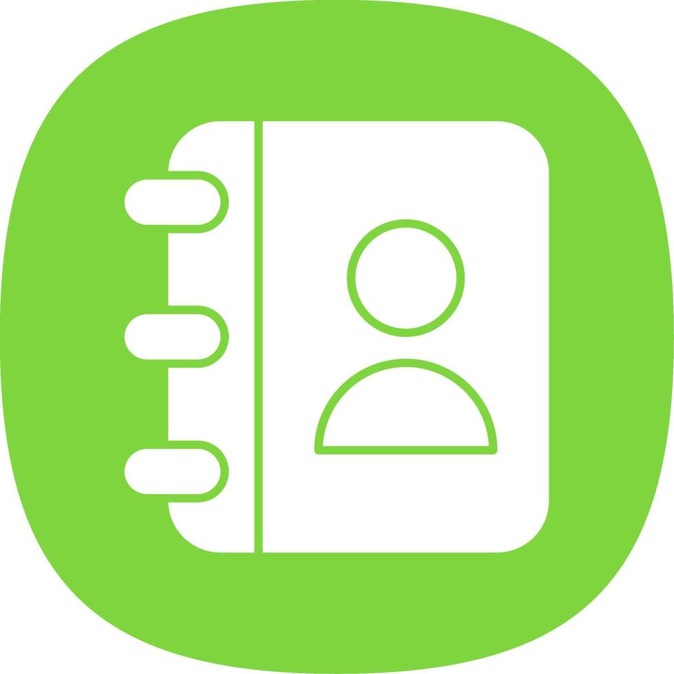 Contact Book Glyph Curve Icon vector