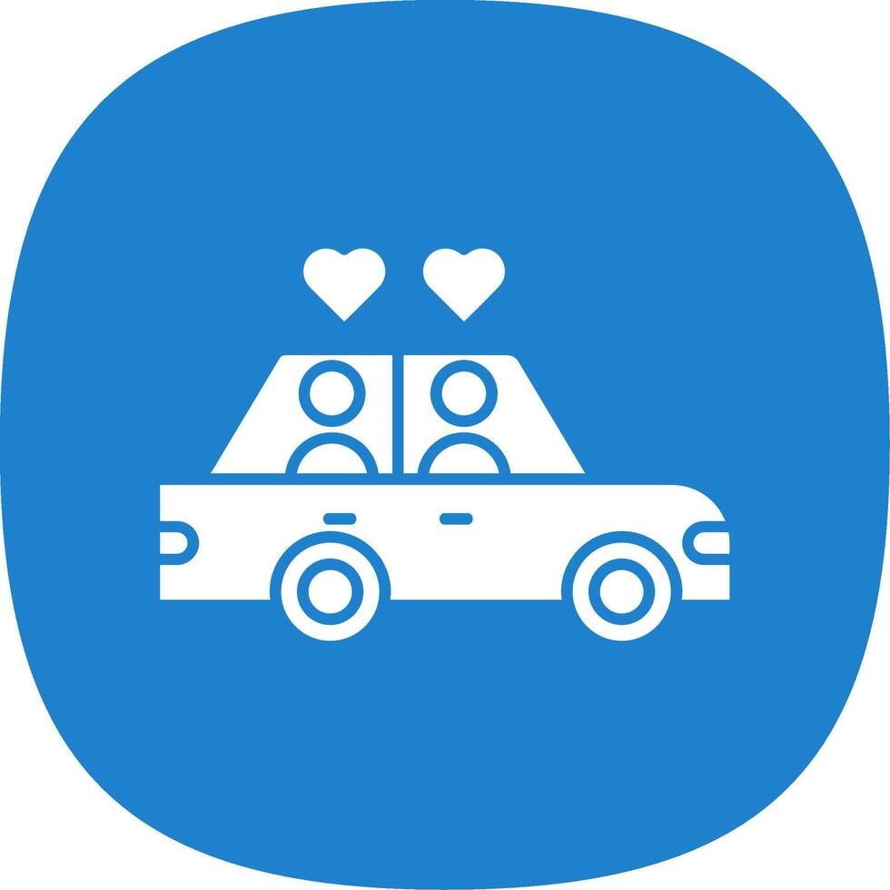 Wedding Car Glyph Curve Icon vector