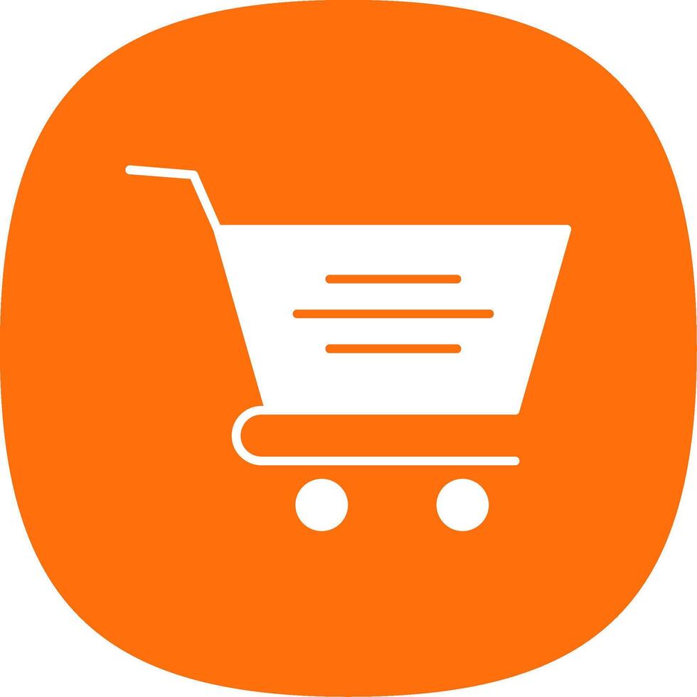 Cart Glyph Curve Icon vector