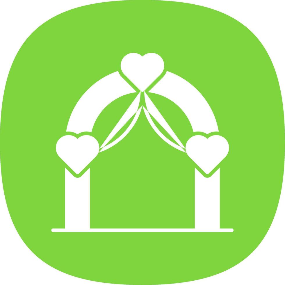 Wedding Arch Glyph Curve Icon vector