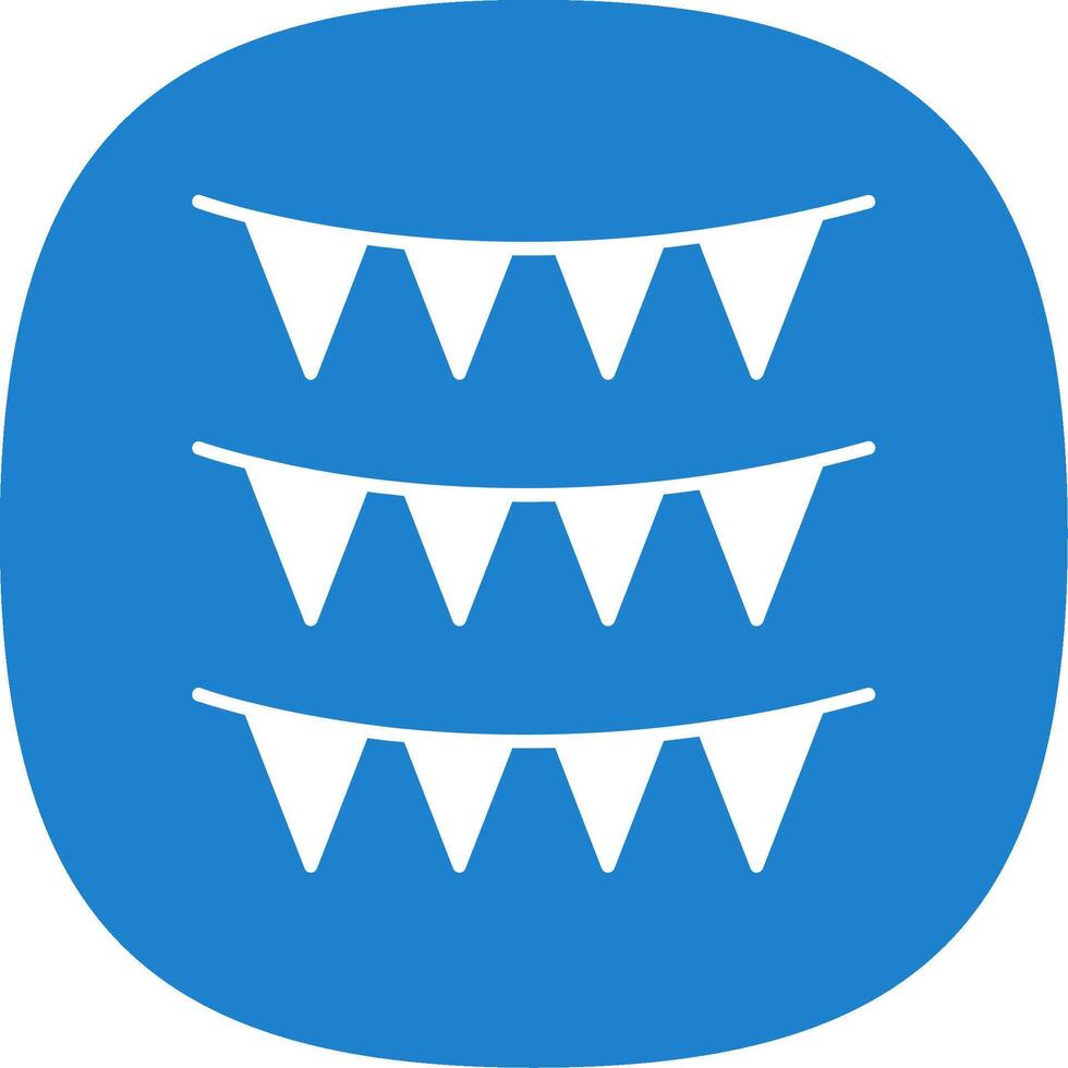 Bunting Glyph Curve Icon vector