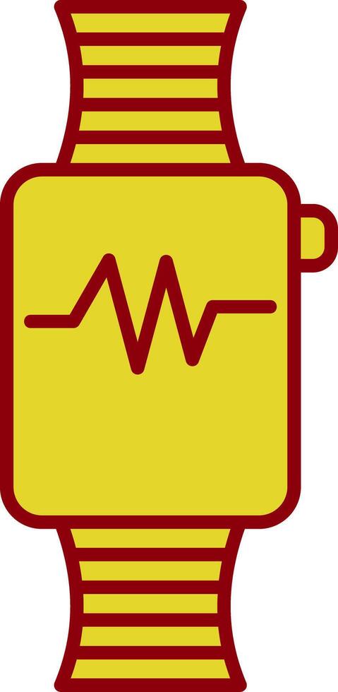 Fitness Watch Glyph Curve Icon vector